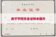 南宁学院毕业证样本图片