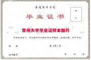 常州大学毕业证样本图片