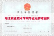 阳江职业技术学院毕业证样本图片