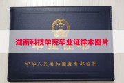 湖南科技学院毕业证样本图片
