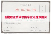 合肥职业技术学院毕业证样本图片