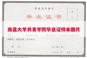 南昌大学共青学院毕业证样本图片