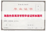 海南热带海洋学院毕业证样本图片