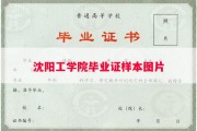 沈阳工学院毕业证样本图片