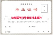 沈阳医学院毕业证样本图片