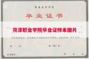 菏泽职业学院毕业证样本图片