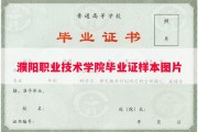 濮阳职业技术学院毕业证样本图片