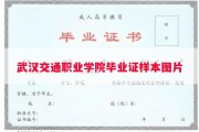 武汉交通职业学院毕业证样本图片