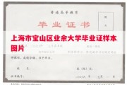 上海市宝山区业余大学毕业证样本图片