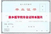 新乡医学院毕业证样本图片
