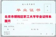 北京市朝阳区职工大学毕业证样本图片