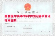 西昌医学高等专科学校历届毕业证样本图片