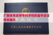 广西体育高等专科学校历届毕业证样本图片