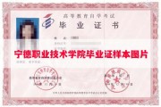 宁德职业技术学院毕业证样本图片