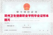 郑州卫生健康职业学院毕业证样本图片