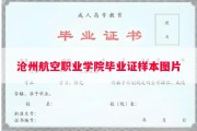 沧州航空职业学院毕业证样本图片