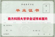 南方科技大学毕业证样本图片