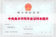 中央美术学院毕业证样本图片