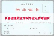 长春健康职业学院毕业证样本图片