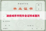 湖南城市学院毕业证样本图片