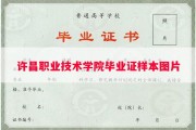许昌职业技术学院毕业证样本图片