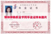 锡林郭勒职业学院毕业证样本图片