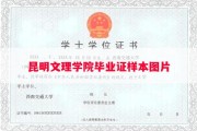昆明文理学院毕业证样本图片