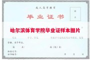 哈尔滨体育学院毕业证样本图片