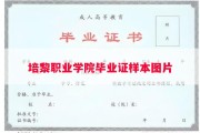 培黎职业学院毕业证样本图片