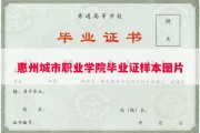 惠州城市职业学院毕业证样本图片
