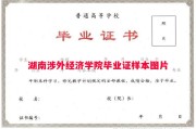 湖南涉外经济学院毕业证样本图片
