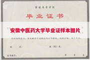 安徽中医药大学毕业证样本图片
