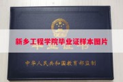 新乡工程学院毕业证样本图片