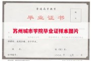 苏州城市学院毕业证样本图片