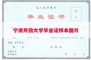 宁波开放大学毕业证样本图片