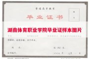 湖南体育职业学院毕业证样本图片