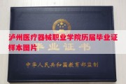 泸州医疗器械职业学院历届毕业证样本图片
