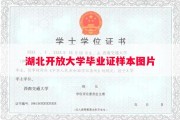 湖北开放大学毕业证样本图片
