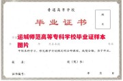 运城师范高等专科学校毕业证样本图片