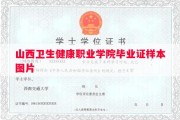 山西卫生健康职业学院毕业证样本图片