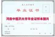 河南中医药大学毕业证样本图片