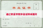 通辽职业学院毕业证样本图片