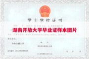 湖南开放大学毕业证样本图片