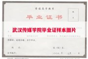 武汉传媒学院毕业证样本图片
