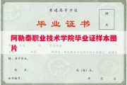阿勒泰职业技术学院毕业证样本图片