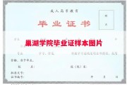 巢湖学院毕业证样本图片