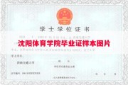 沈阳体育学院毕业证样本图片