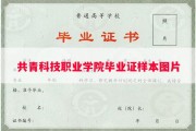 共青科技职业学院毕业证样本图片