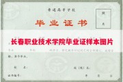 长春职业技术学院毕业证样本图片