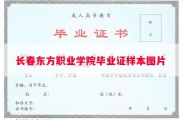长春东方职业学院毕业证样本图片